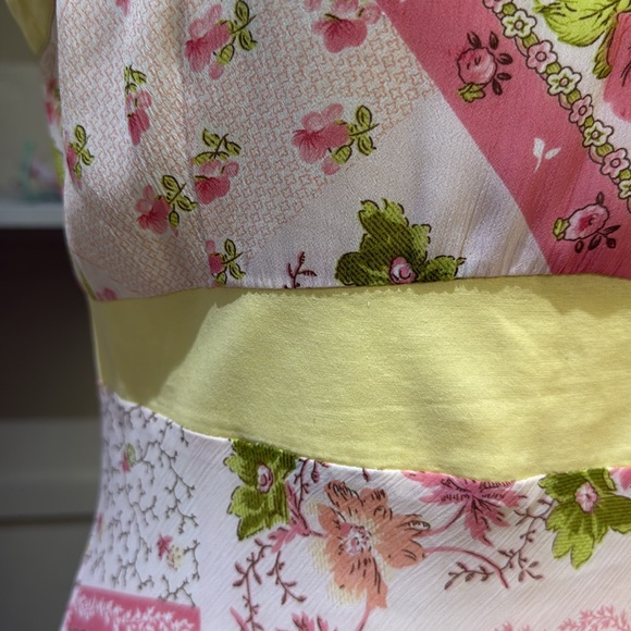 Floral Patchwork Dress with Ruffle Sleeves - Picture 3 of 5